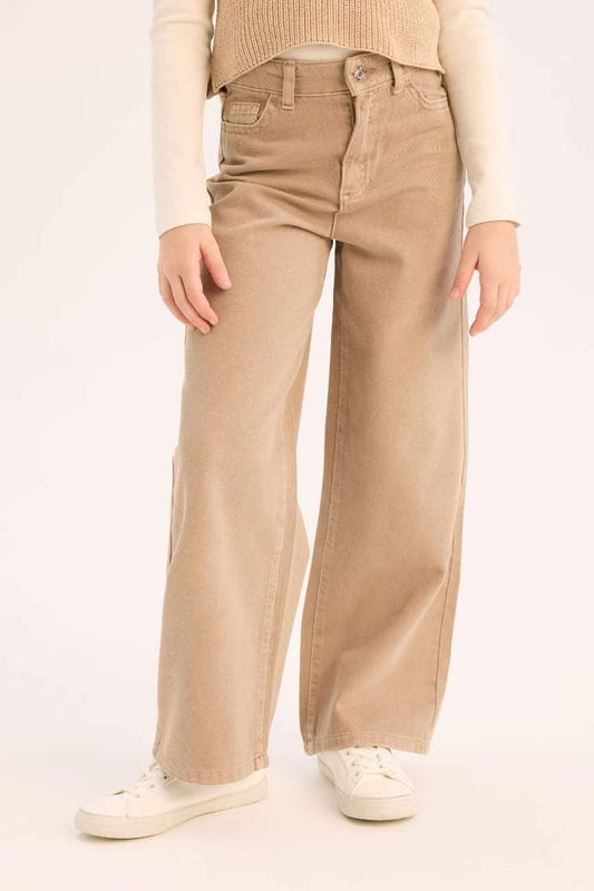 Girl Wide Leg Cotton Cargo Jeans - - Vision