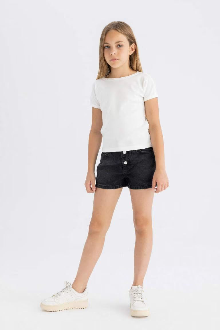 Girl Mom Fit Denim Shorts - -