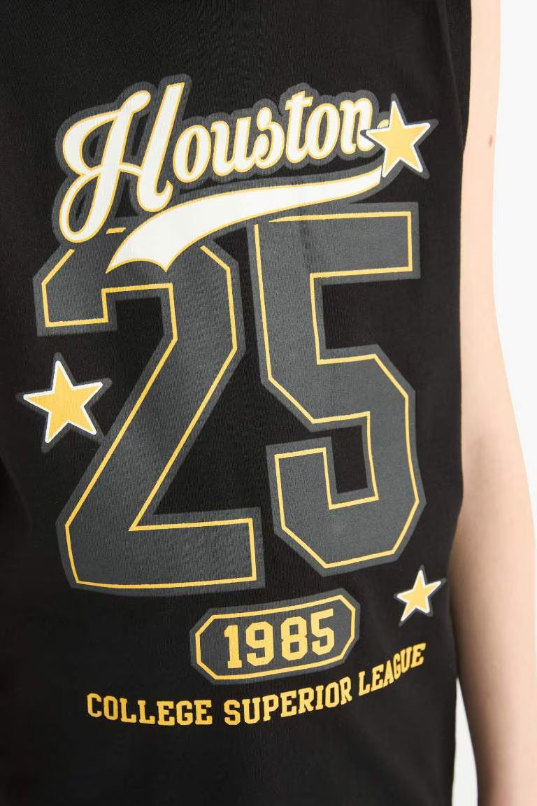 Boy Crew Neck Printed Tank Top - -
