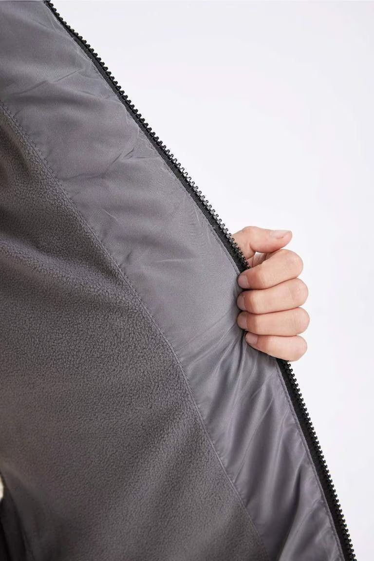 Boy Hooded Zippered Fleece Lined Waterproof Puffer Jacket - -