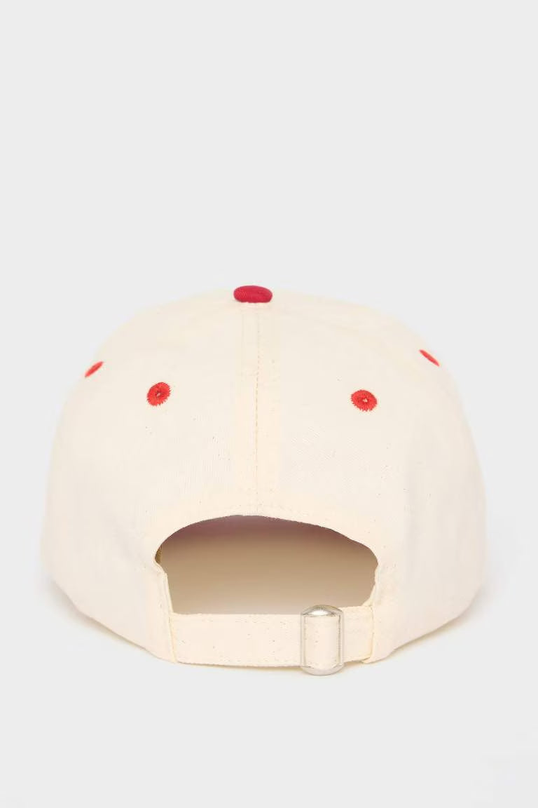 Boy Embroidered Cotton Cap - -