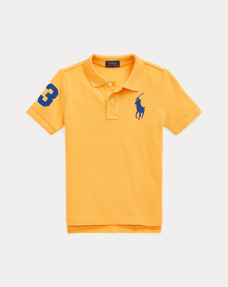 Big Pony Cotton Mesh Polo Shirt 2-7 - - Orange
