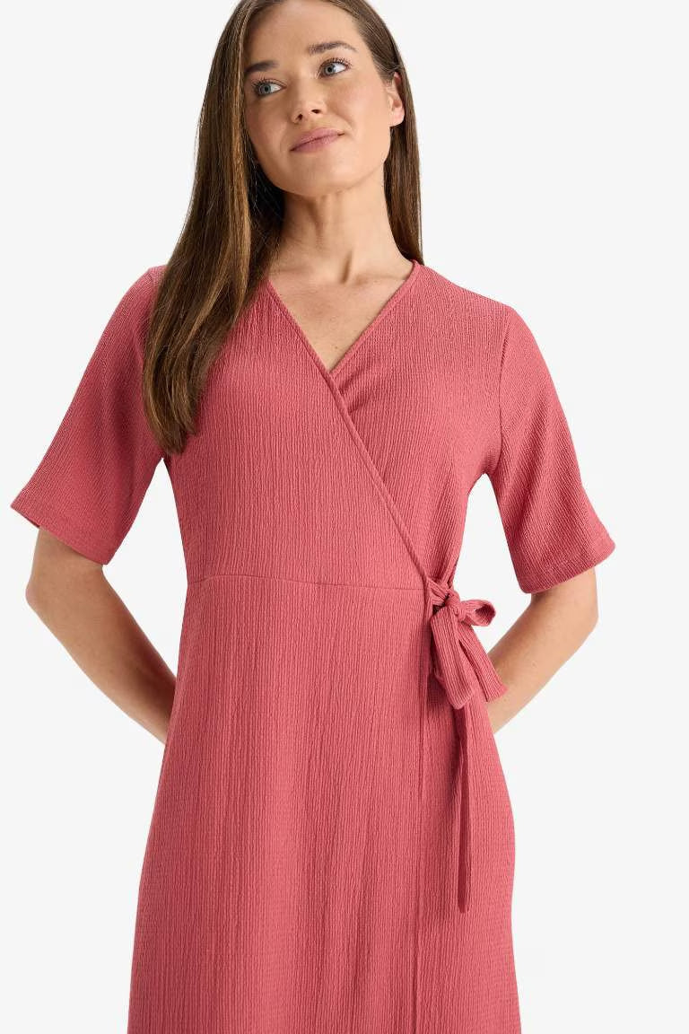 Regular Fit V-Neck Dress - -