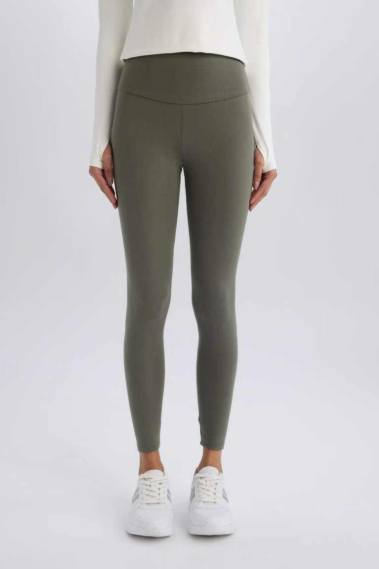 DeFactoFit Waist Wrapping Premium Leggings - - Dark khaki