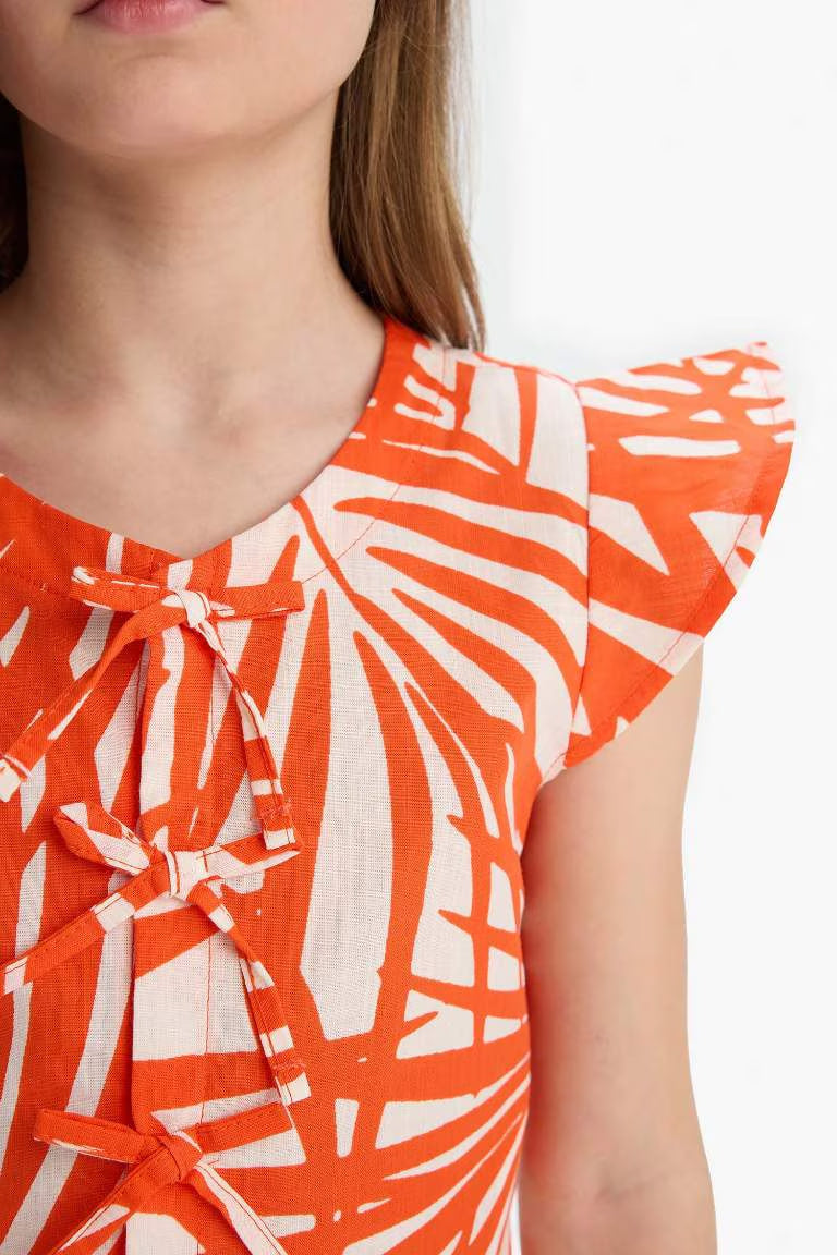 Girl Short Sleeve Blouse - -