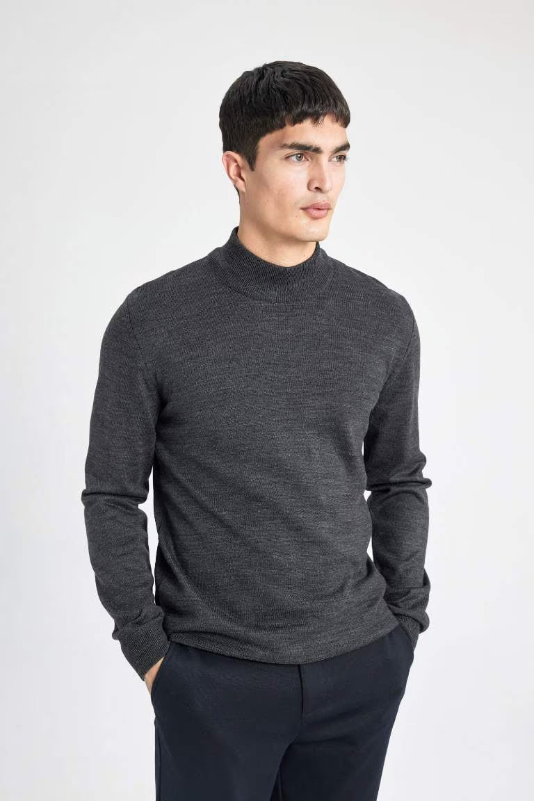 Slim Fit Pullover - - anthracite