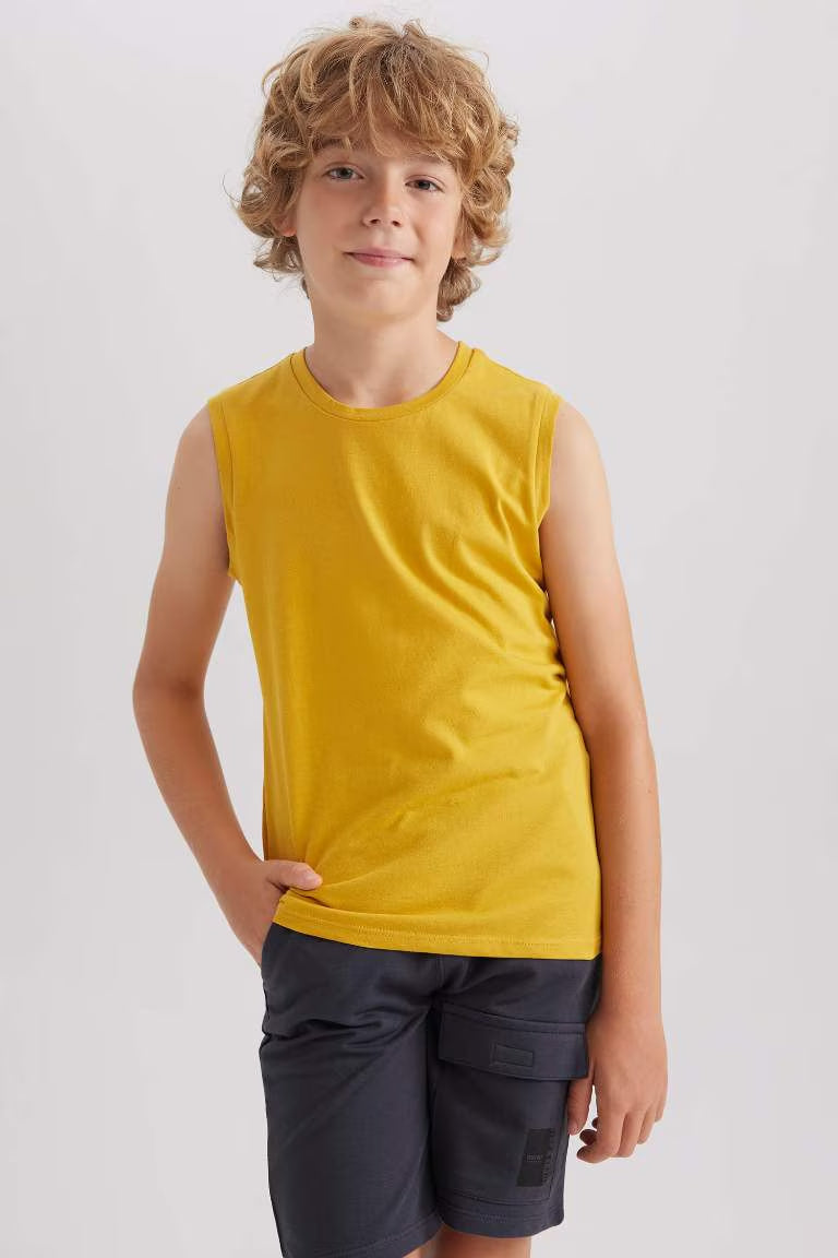Boy Regular Fit Tank Top - - Yellow