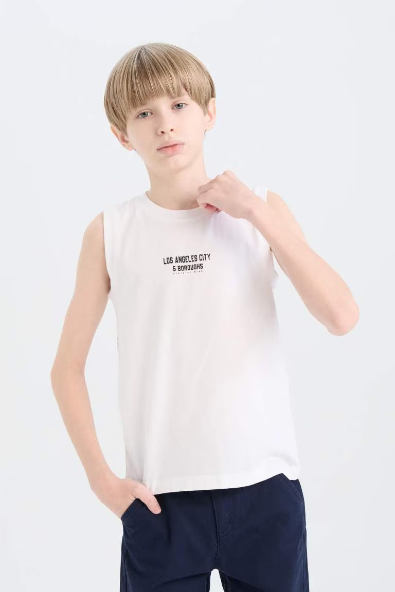 Boy Crew Neck Tank Top - -