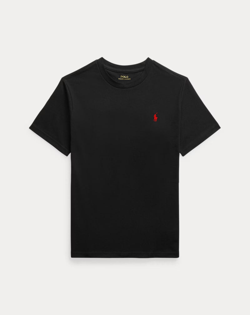 Cotton Jersey Crewneck Tee - - Black