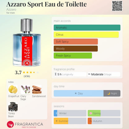 AZZARO SPORT EAU DE TOILETTE 100 ml - -