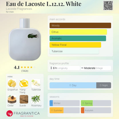 LACOSTE EAU DE LACOSTE L.12.12. Blanc Pure Toilette - -