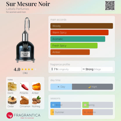 LATTAFA Sur Mesure Noir Eau De Parfum 100ml - -