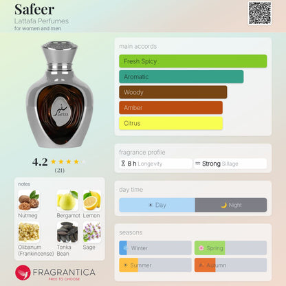 LATTAFA Niche Emarati Safeer Eau De Parfum 100ml - -