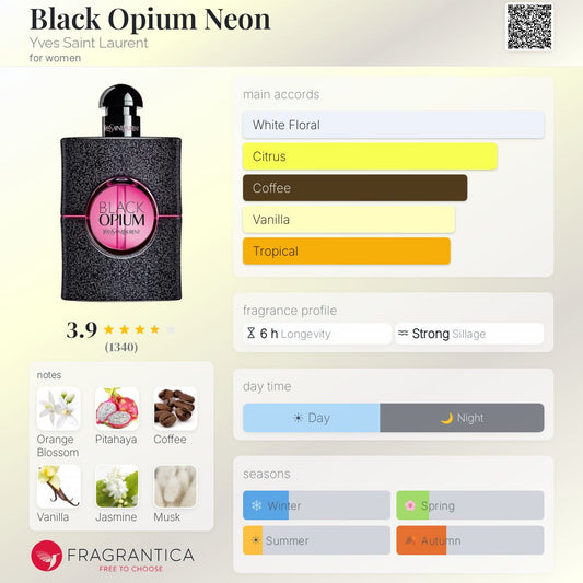 YVES SAINT LAURENT BLACK OPIUM NEON EAU DE PARFUM 75 ml - -
