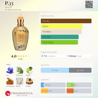 XERJOFF P.33 Parfum 100ml - -