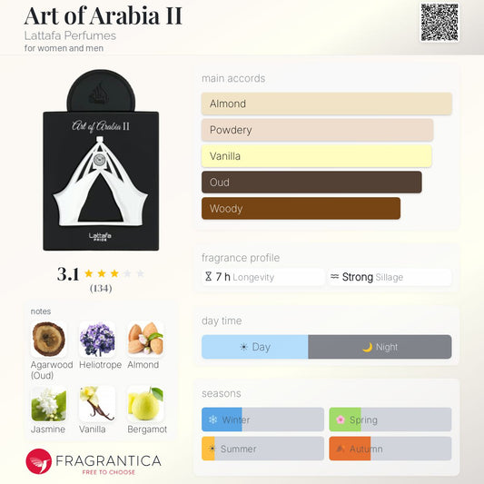 LATTAFA PRIDE ART OF ARABIA II EAU DE PARFUM 100ml - -