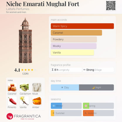 LATTAFA NICHE EMARATI Mughal fort Eau De Parfum 100ml - -