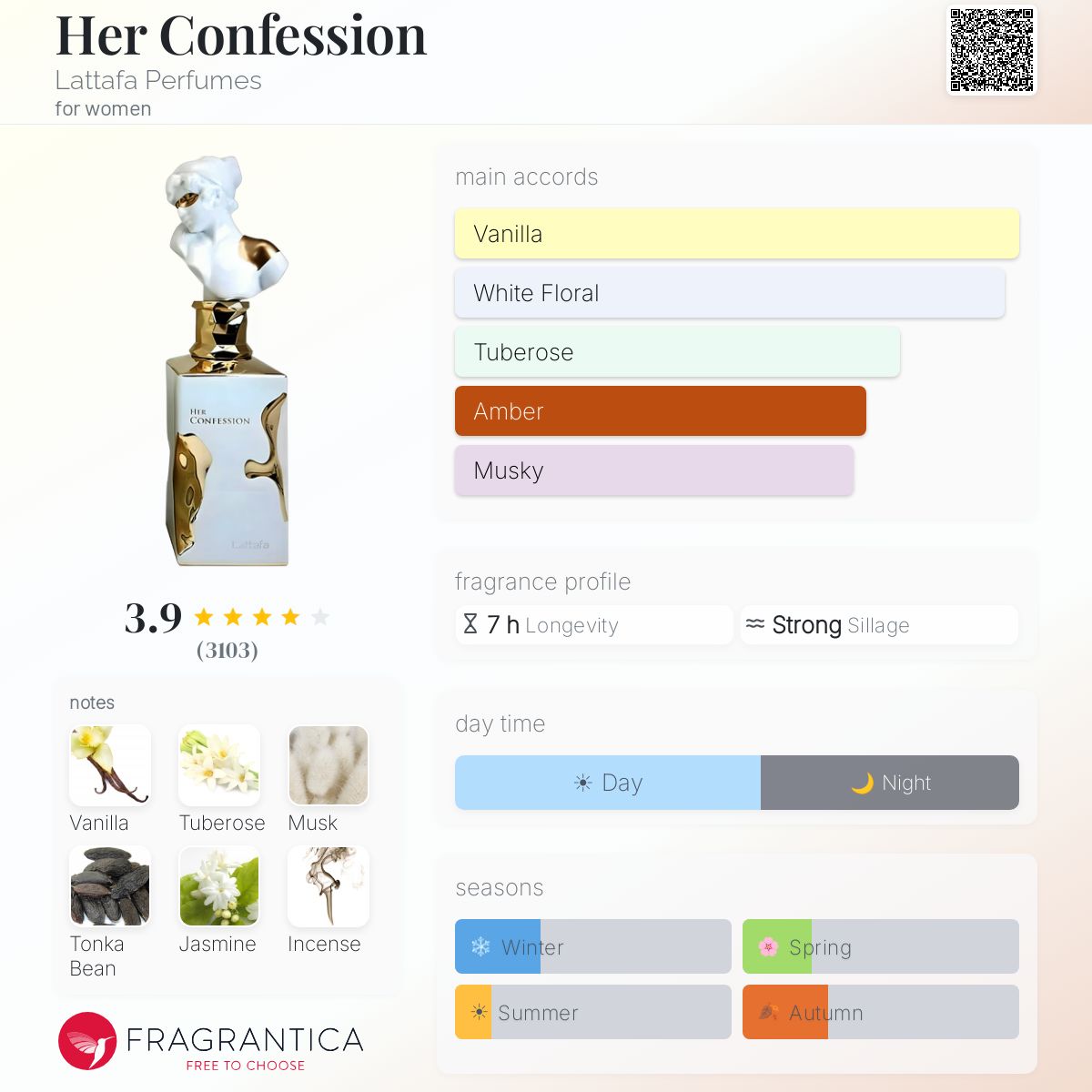 LATTAFA Her Confession Eau De Parfum 100ml - -