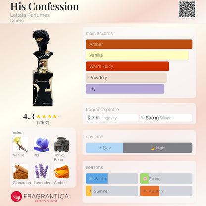 LATTAFA His Confession Eau De Parfum 100ml - -