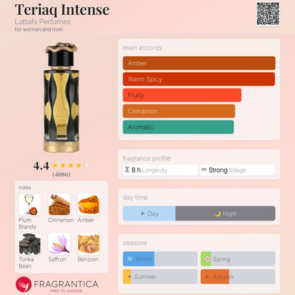 LATTAFA Teriaq Intense Eau De Parfum unisex 100ml - -