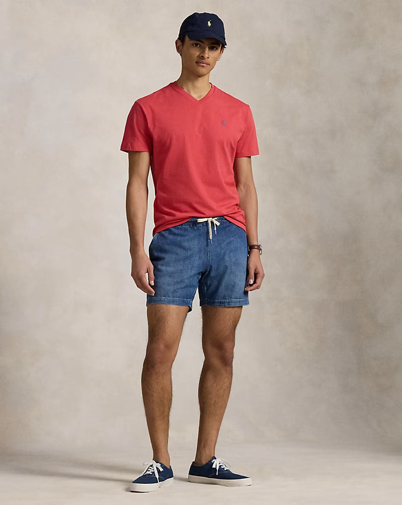 Classic Fit Jersey V-Neck T-Shirt - - Spring Red