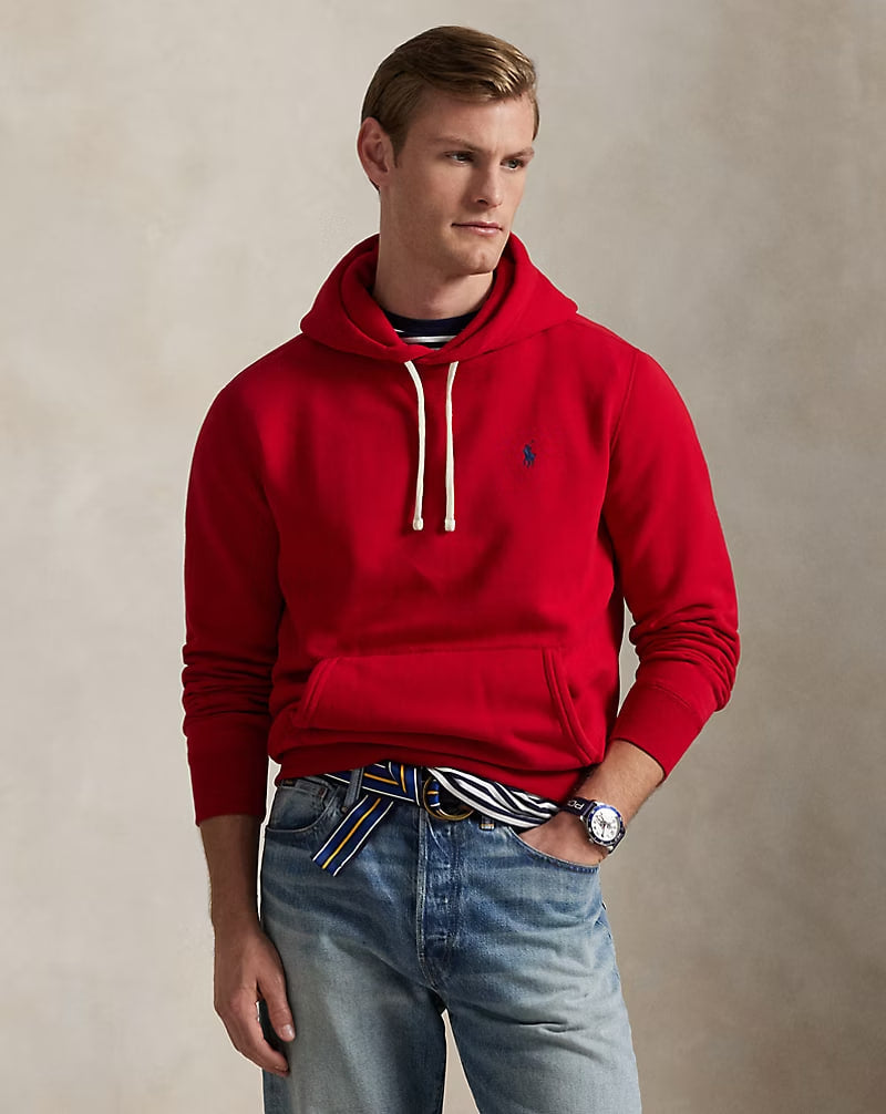 The RL Fleece Hoodie - - Red