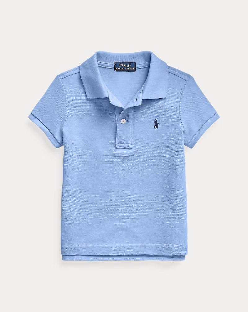 Cotton Mesh Polo Shirt 2-6 - - Cornflower Blue