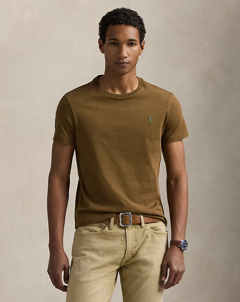 Jersey Crewneck T-Shirt - - Brown