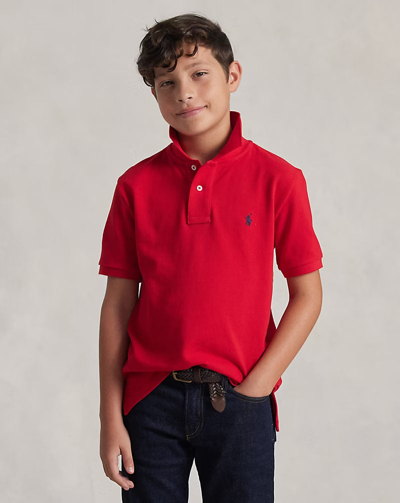 The Iconic Mesh Polo Shirt 8-20 - - Red