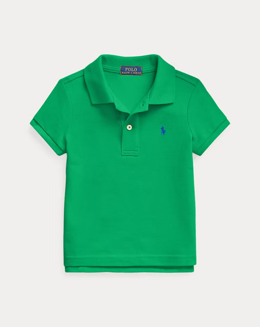 Cotton Mesh Polo Shirt 2-6 - - Green