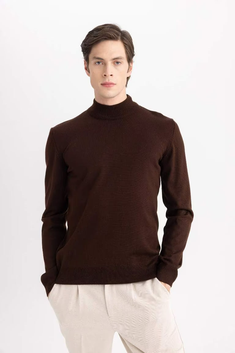 Slim Fit Pullover - - cinnamon