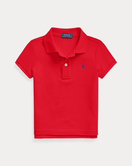 Cotton Mesh Polo Shirt 2-6 - - Red