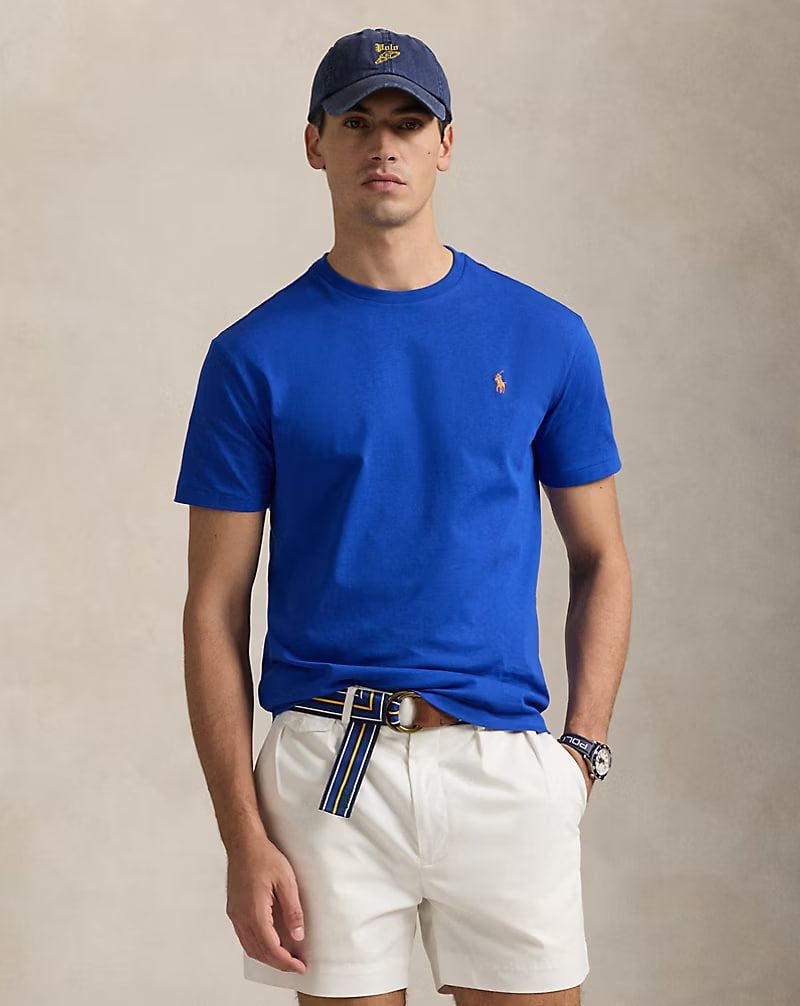 Jersey Crewneck T-Shirt - - Royal blue