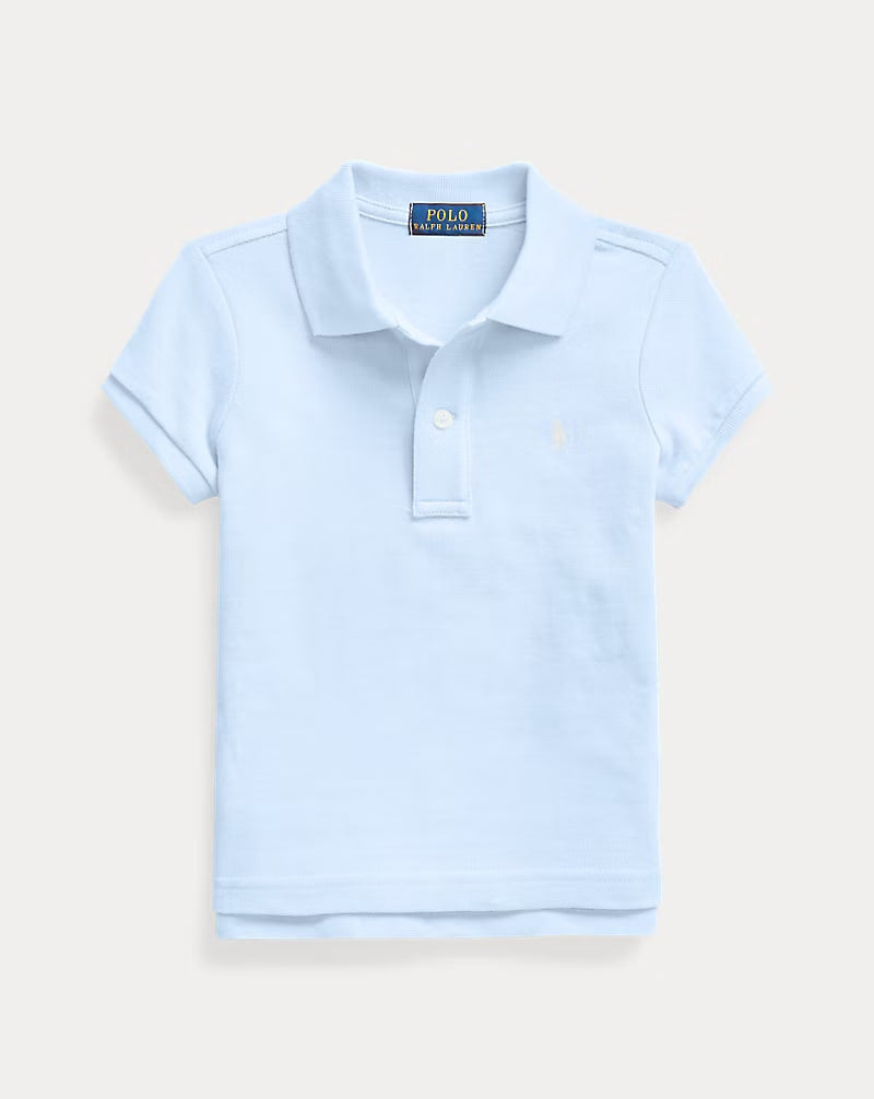 Cotton Mesh Polo Shirt 2-6 - - sky
