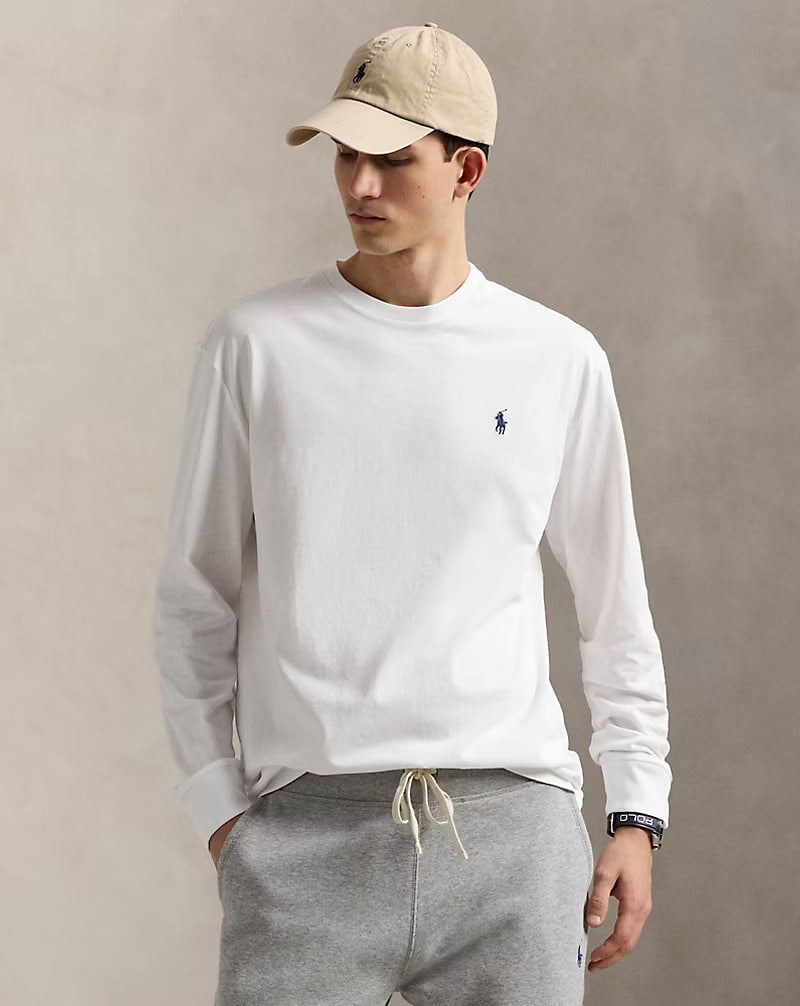 Jersey Long-Sleeve T-Shirt - - White
