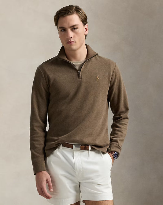Estate-Rib Quarter-Zip Pullover - - Brown