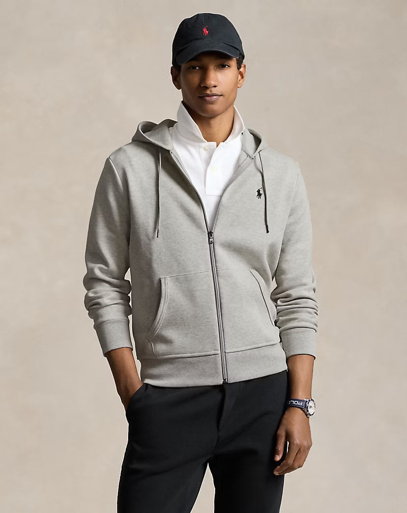 Double-Knit Full-Zip Hoodie - - Heather