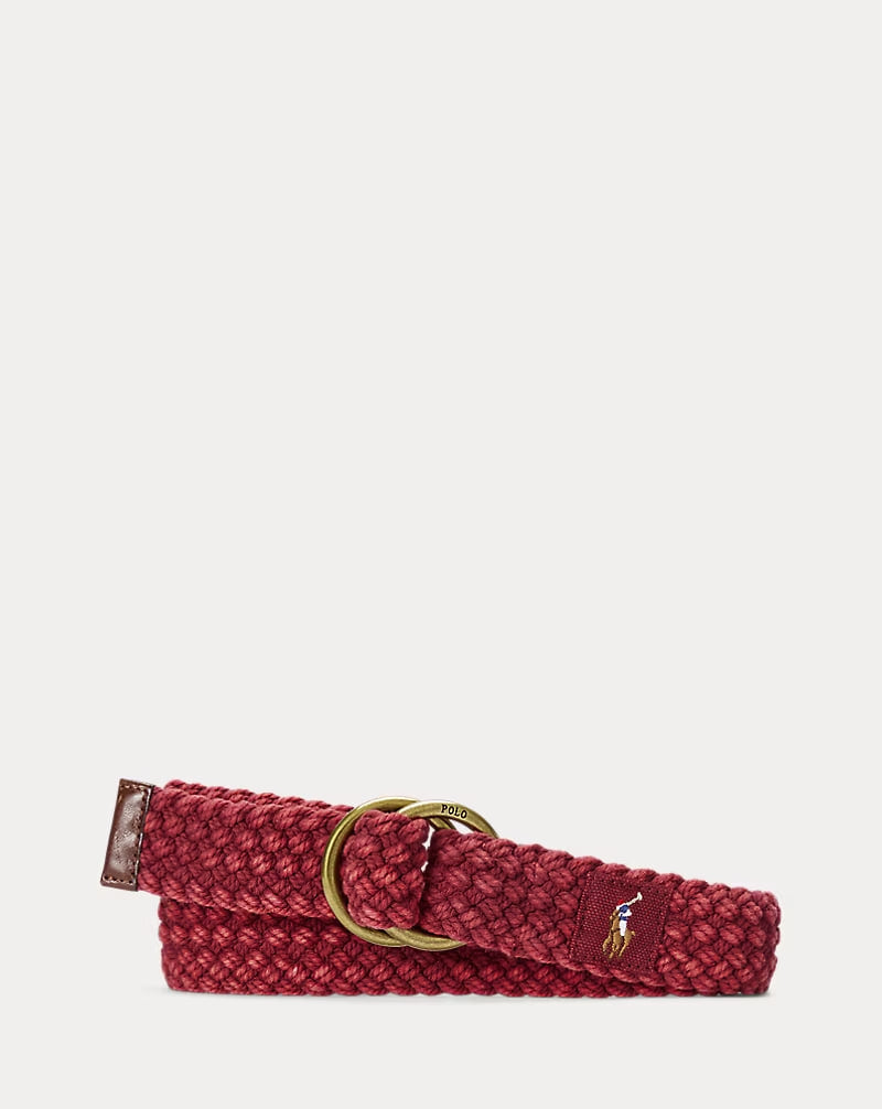 Braided Cotton Belt - - Red
