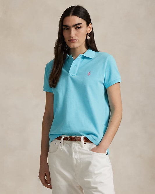 The Iconic Classic Fit Mesh Polo Shirt - - Neptune