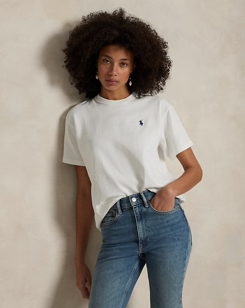 Relaxed Fit Cotton Jersey Tee - - White