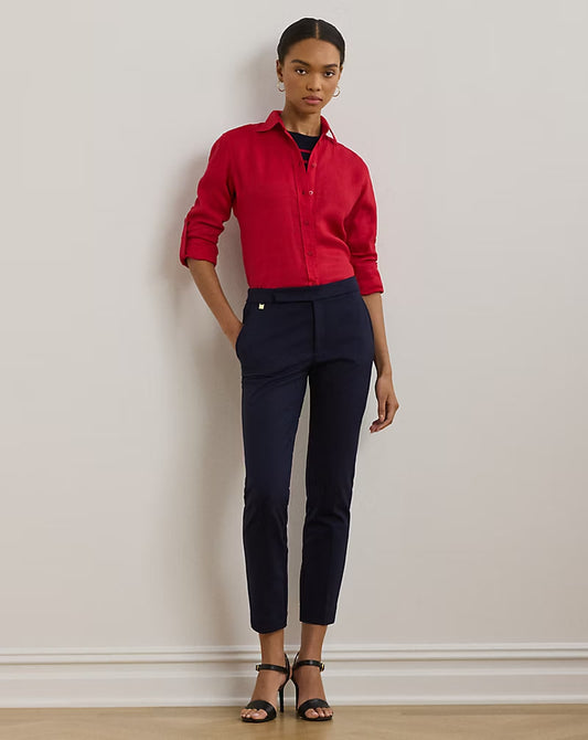Straight Ponte Pant - - Navy