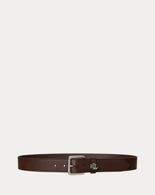 Logo-Keeper Leather Belt - - Brown
