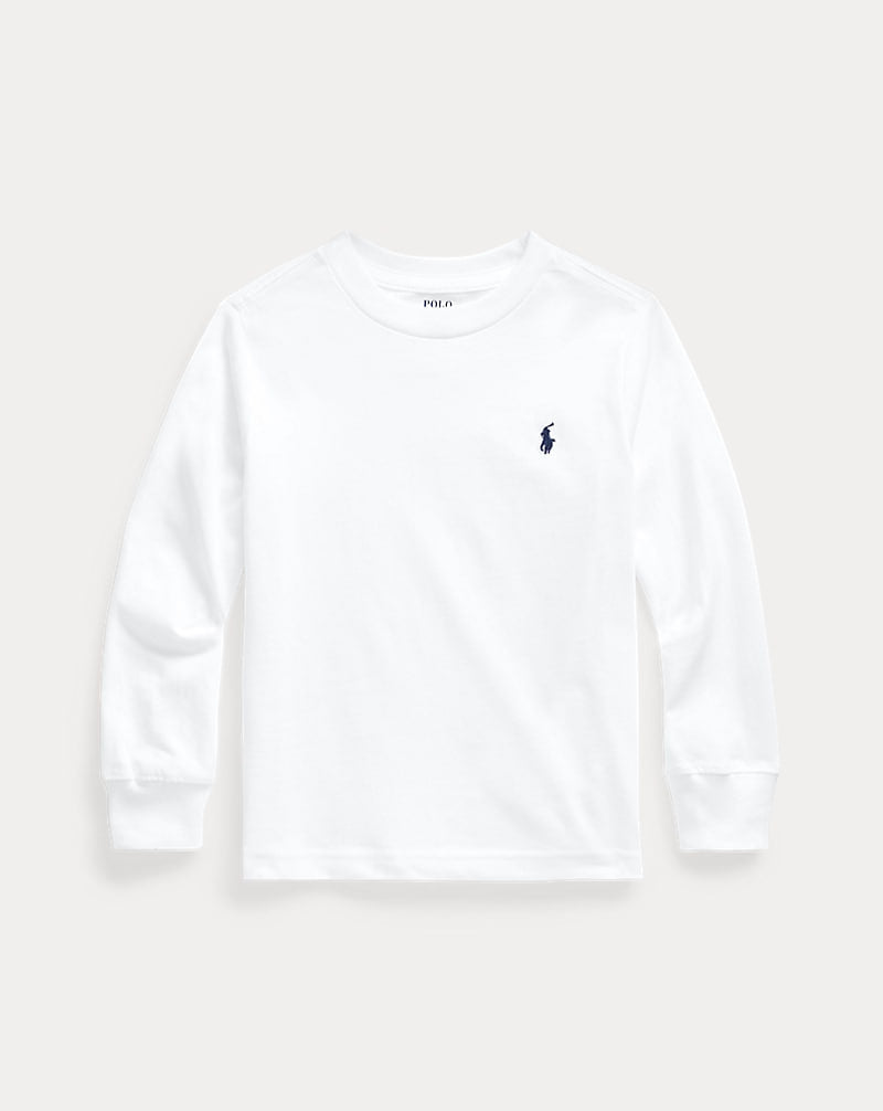Cotton Jersey Long-Sleeve Tee - - White