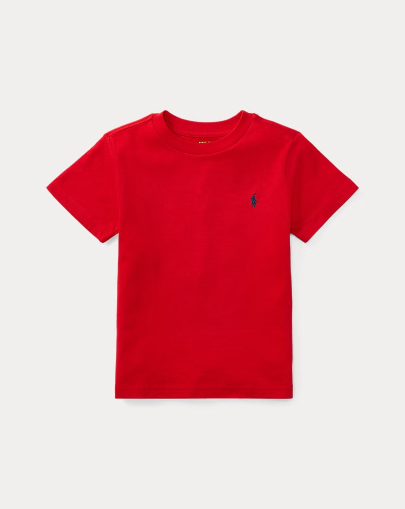 Cotton Jersey Crewneck Tee - - Red