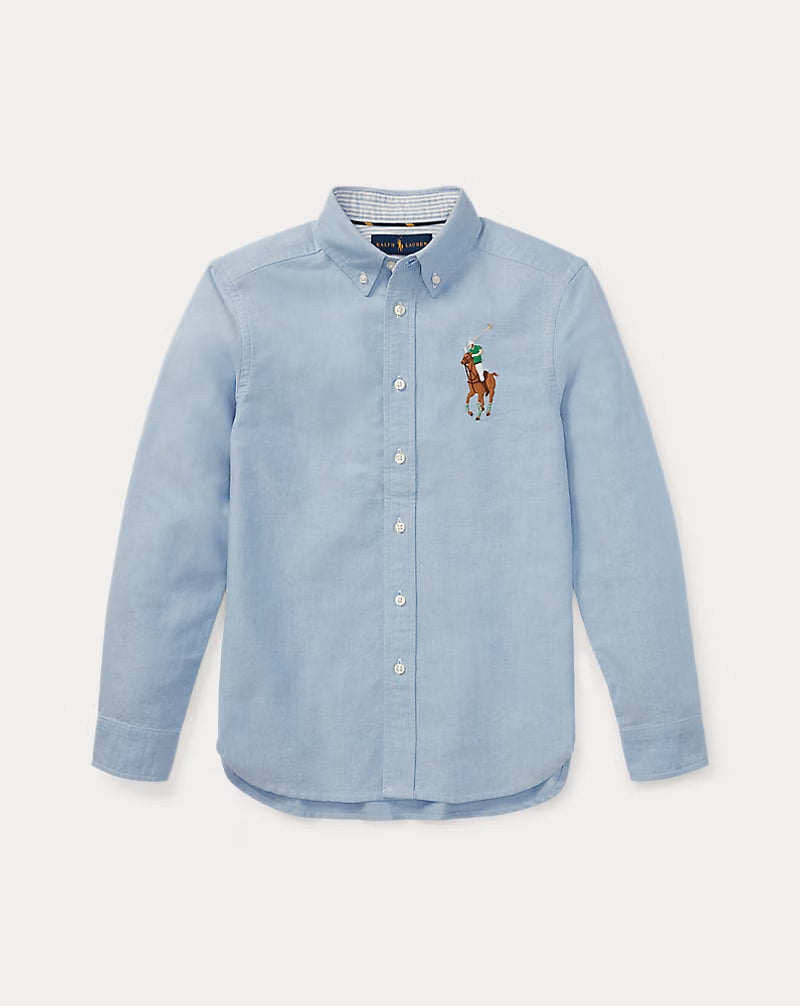 Big Pony Cotton Oxford Shirt 8-20 - - Cornflower Blue