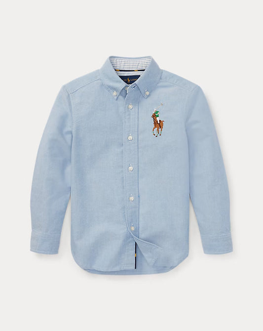 Big Pony Cotton Oxford Shirt 2-7 - - Cornflower Blue