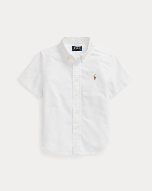 Cotton Oxford Short-Sleeve Shirt 2-7 - - White