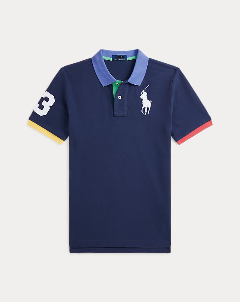 Big Pony Cotton Mesh Polo Shirt 8-20 - - Blue