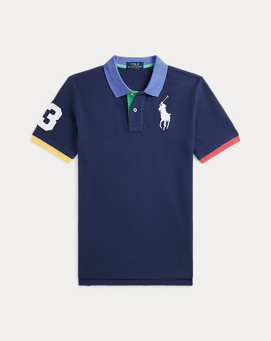 Big Pony Cotton Mesh Polo Shirt 8-20 - - Blue