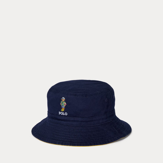 Polo Bear Reversible Twill Bucket Hat 2-7 - - Navy